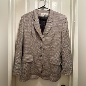 Jones New York Black and White Houndstooth Blazer